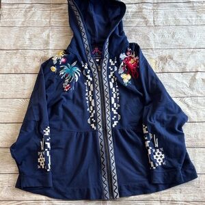 Embroidered Navy Hoodie